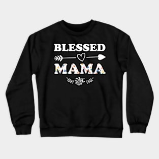 Womens Blessed Mama Mother Crewneck Sweatshirt